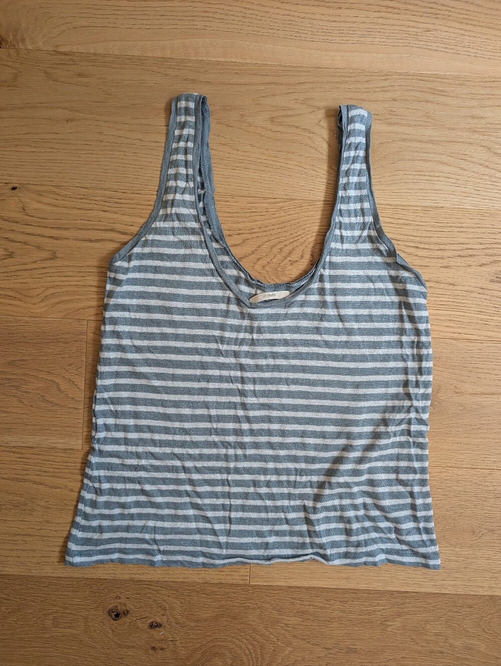 Sessùn Storm Blue And Ecru Striped Scoop Neck And Back Cami